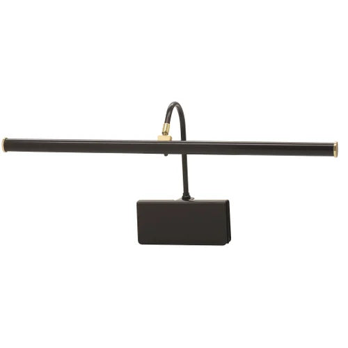 Grand Piano LED Clamp Lamp 19" Black with Polished Brass Accents