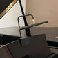 Lampe à pince LED pour piano à queue 19" noire avec accents en laiton poli