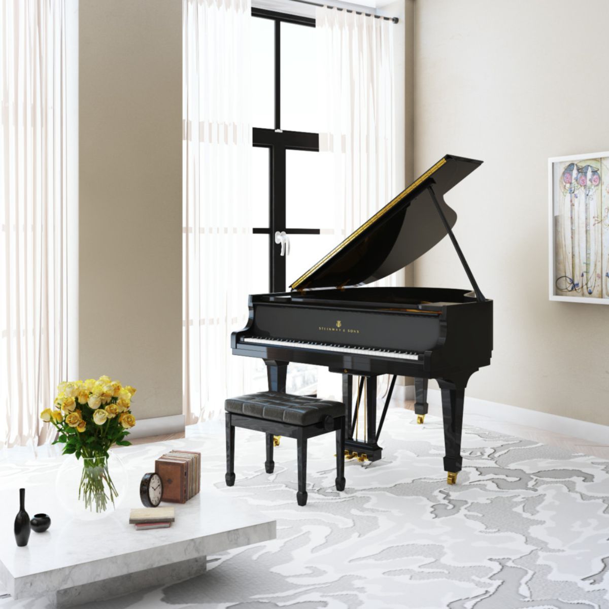 Piano à queue Steinway & Sons modèle M-170 - Boudoir